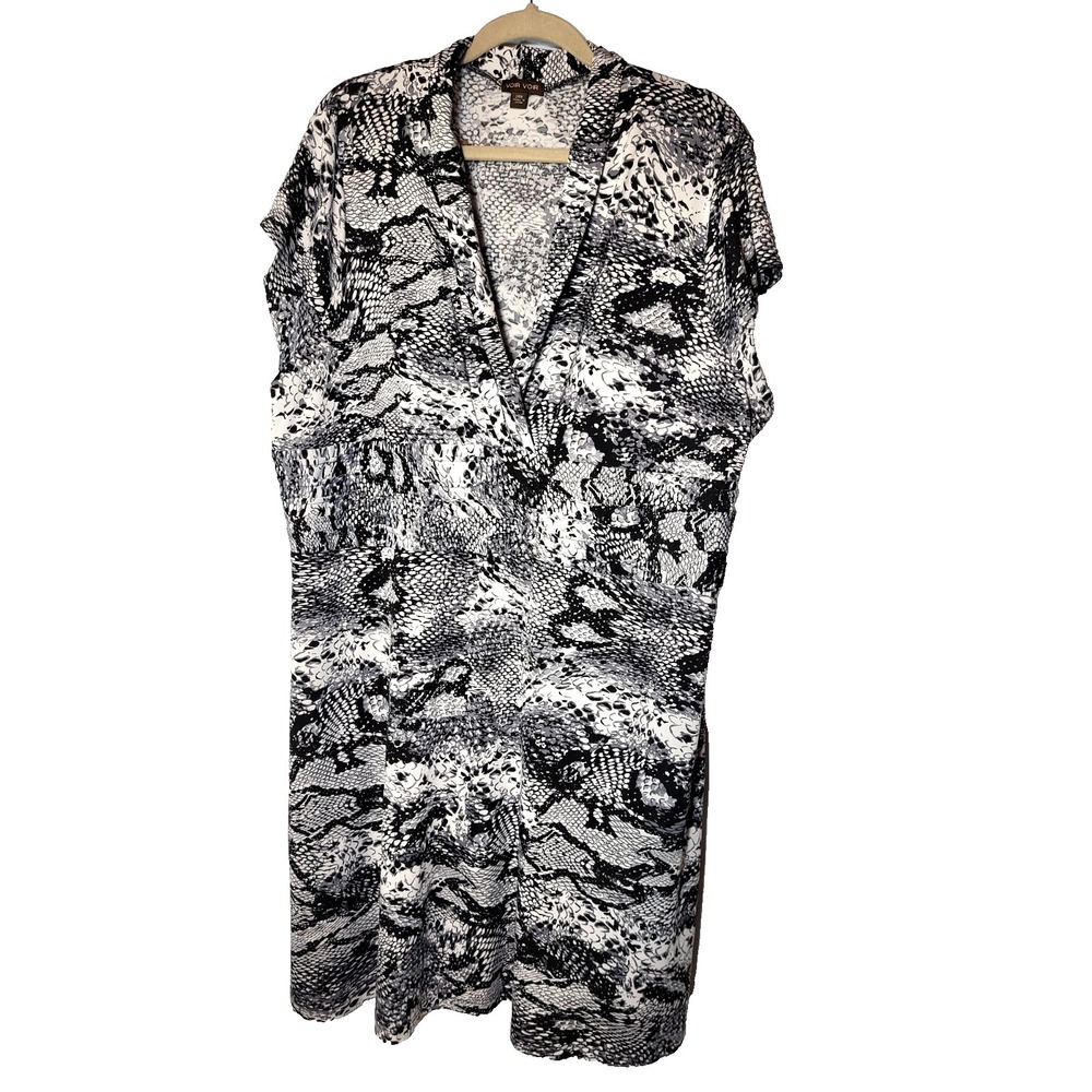 Voir Voir Cross Front Bust‎ Cap Sleeve Wide Waistband Aline Dress 24W Career
